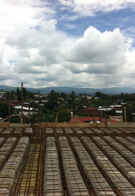 Hadiya Ethiopia: Hosanna city edge landscape view from the rooftop of a building (2013)