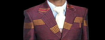 Hadiya Ethiopia: Hadiya men's jacket modeled (partial view)