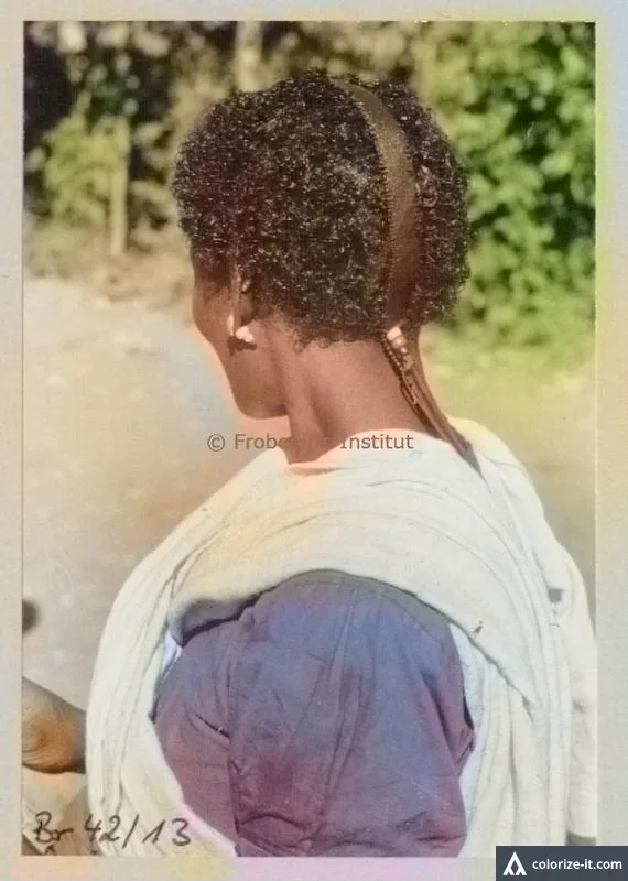 Hadiya - Ethiopia (1970-71) Badawaacho woman with traditional leather hair styling known as Gufutta in Hadiyya