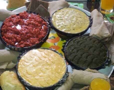 Hadiya Ethiopia: Partial view of traditional food buffet